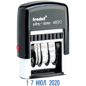 Датер автоматический ленточный Trodat 4820 (22х4мм, 1 строка, синий, месяц буквенный) (73930)