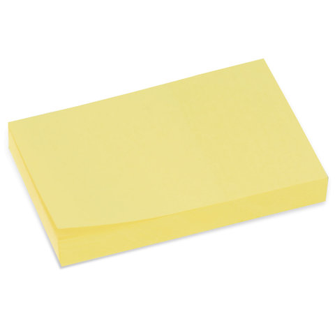 Стикеры (самоклеящийся блок) Brauberg, 76x51мм, желтый, 100 листов (122689)