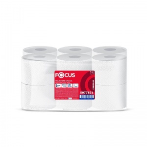 Бумага туалетная для диспенсера 3-слойная Focus Jumbo Premium, 120м, 12 рул/уп (5077831)