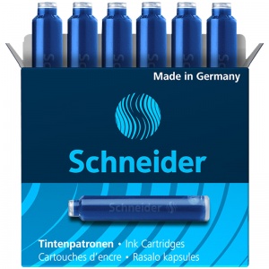Чернильный картридж Schneider для перьевых ручек, кобальтовый синий, 6шт. (6Ш01)