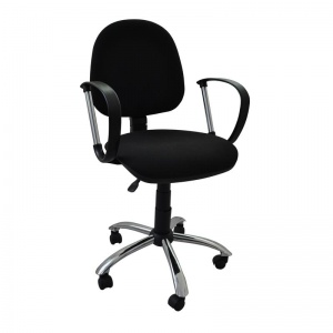 Кресло офисное "Фактор", ткань черная, хром