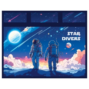 Папка с ручками А4 ArtSpace "Star divers", пластик, на молнии, 75мм (ПМ-А4-25_60178)