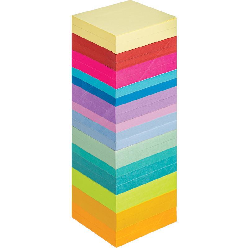 Стикеры (самоклеящийся блок) 3M Post-it Original, 76x76мм, 12 цветов неон, 48 блоков по 100 листов