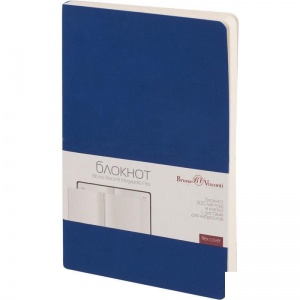 Блокнот 100л, А5 Bruno Visconti Megapolis Flex, без линовки, синий на сшивке, кожзам, твердая обложка (140х210) (3-526/01)