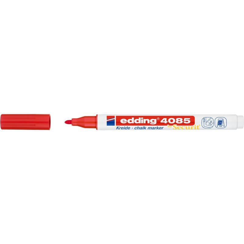 Маркер меловой Edding 4085 (1-2мм, красный) 10шт.