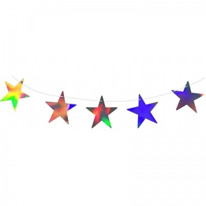 Гирлянда праздничная Пати Бум Звезды голография длина 200см