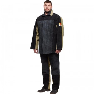 Униформа Костюм сварщика летний, цвет хаки/черный (размер 52-54, рост 170-176)