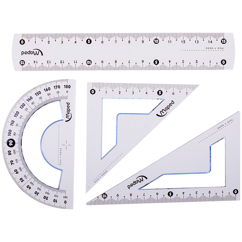 Набор чертежный малый Maped Start (треугольники 2шт., линейка 15см, транспортир) блистер (242815)