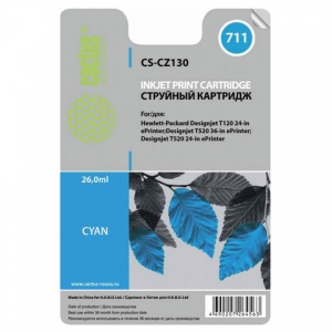 Картридж CACTUS совместимый с HP 711 CZ130A (29 мл) голубой (CS-CZ130)