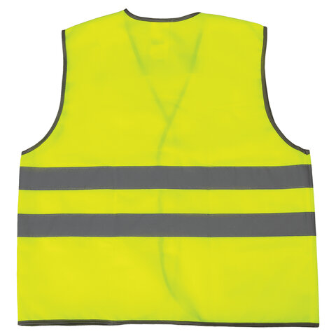 Спец.одежда Жилет сигнальный Грандмастер, 2 светоотражающие полосы, лимонный (размер XXXL, рост 60-62), плотный, 50шт.