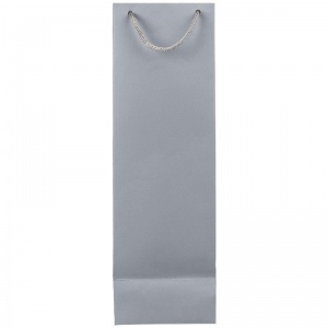 Пакет подарочный бумажный под бутылку Vindemia серый, 38х12х11.2см