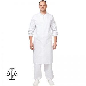 Униформа Халат для пищевого производства универсальный у17-ХЛ, белый (размер 44-46, рост 182-188)
