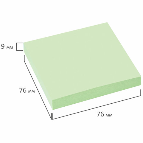 Стикеры (самоклеящийся блок) Staff, 76x76мм, зеленый, 100 листов (126498)