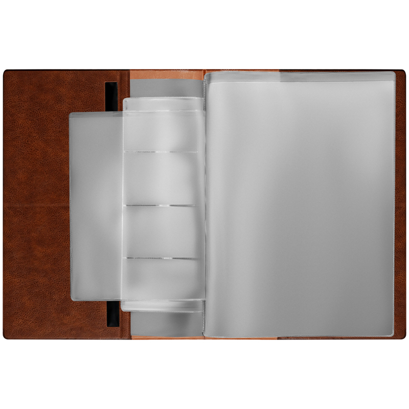 Папка для семейных документов А4 OfficeSpace, кожзам, коричневая, инд. упаковка, ШК (ОСДА4_48495)