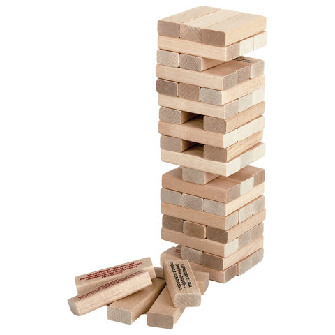 Игра настольная Десятое королевство &quot;Башня Бам-бум&quot;, неокрашенные деревянные блоки с заданиями (1741)