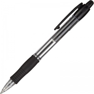 Ручка шариковая автоматическая Pilot Super Grip (0.32мм, черный цвет чернил, масляная основа, корпус черный) 12шт. (BPGP-10R-F-B)