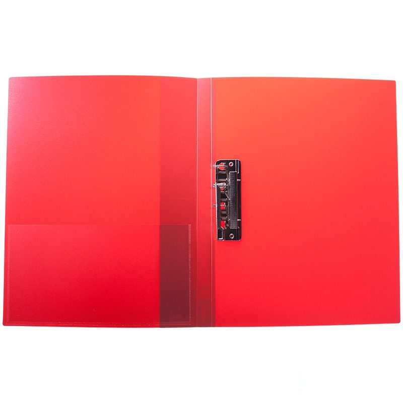 Папка с зажимом Berlingo Standard (А4, до 100л., пластик, с кармашком) красная (MM2338), 30шт.