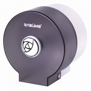 Диспенсер для туалетной бумаги рулонной Лайма, круглый, пластик тонированный серый (605046)