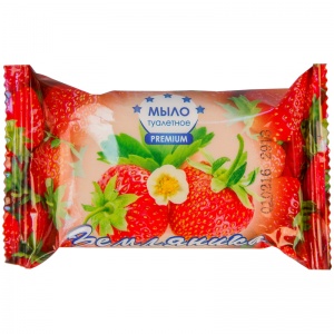 Мыло кусковое туалетное ММЗ "Земляника", 90г, 1шт.