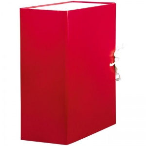 Короб архивный OfficeSpace (А4, 120мм, картон/бумвинил, разборный) красный (284722), 20шт.