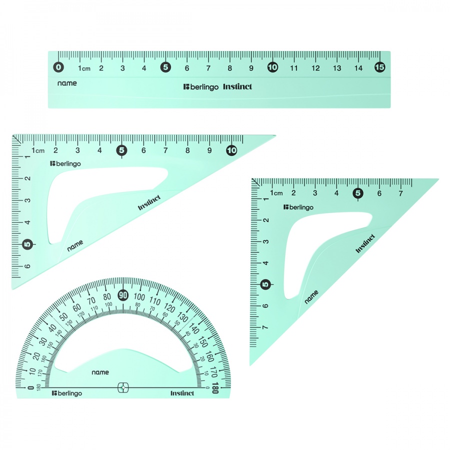 Набор чертежный малый Berlingo Instinct (треугольники 2шт, линейка 15см, транспортир) (RS_40015)