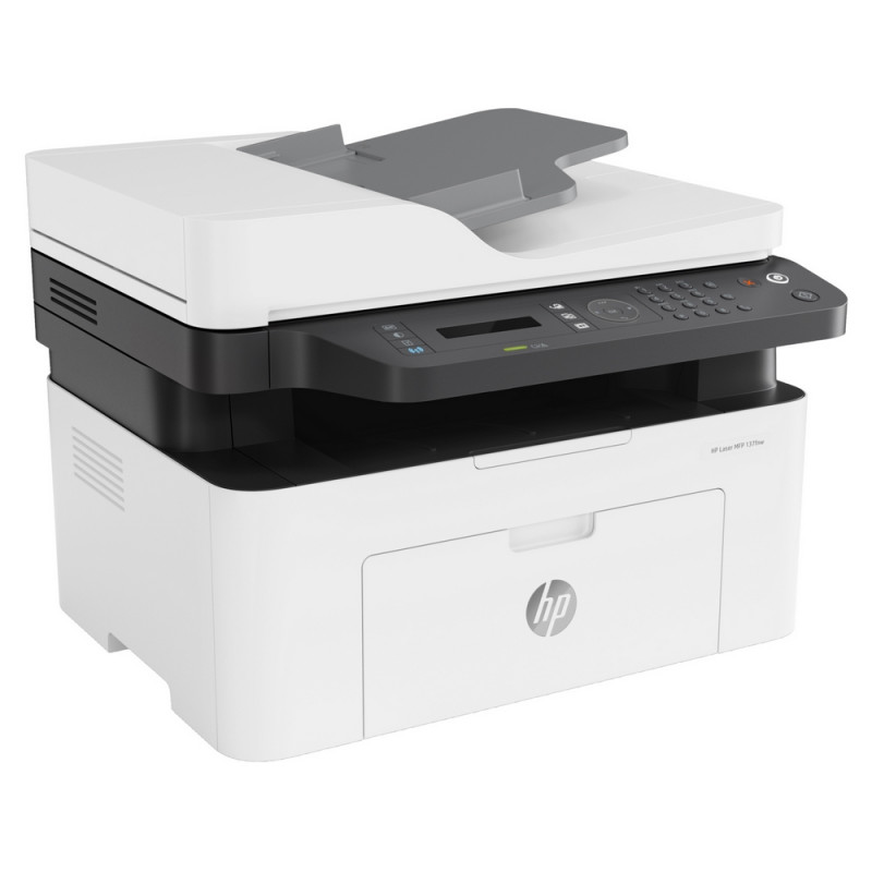 МФУ монохромное HP Laser MFP 137fnw, белый/черный, USB/LAN/Wi-Fi (4ZB84A)