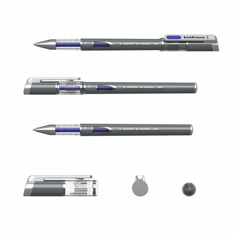 Ручка гелевая Erich Krause Megapolis (0.4мм, синий, игольчатый наконечник) 12шт. (92)