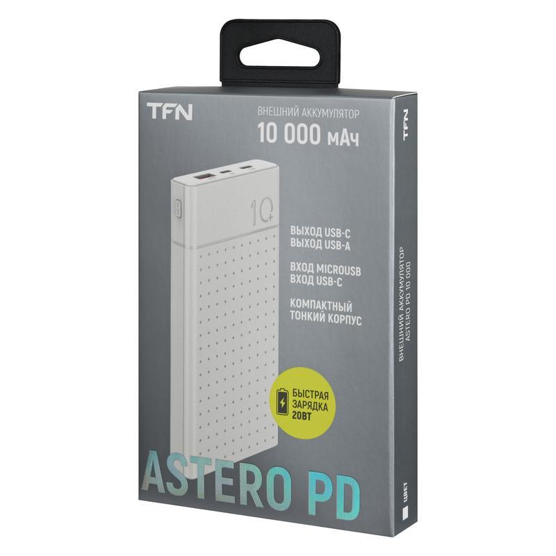 Внешний аккумулятор TFN Astero PD (10000 мАч) белый (TFN-PB-249-WH)