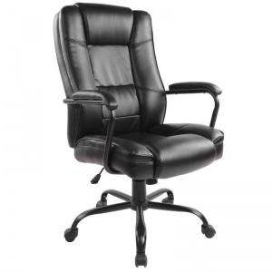 Кресло руководителя Easy Chair 584 TR, рециклированная кожа черная, металл черный