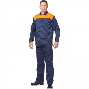 Спец.одежда летняя Костюм мужской л16-КБР, куртка/брюки, синий/оранжевый (размер 56-58, рост 158-164)