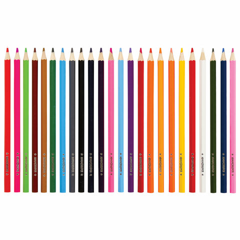 Карандаши цветные 24 цвета Юнландия &quot;Забавные картинки&quot; (L=176мм, заточенные, мягкие) 3 уп. (181645)