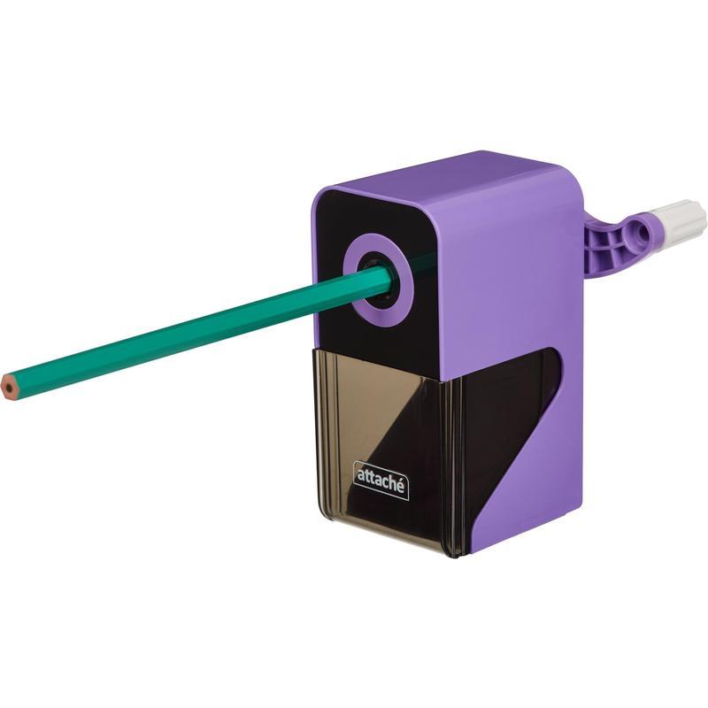 Точилка для карандашей механическая Attache Bright Colours (1 отверстие) фиолетовая