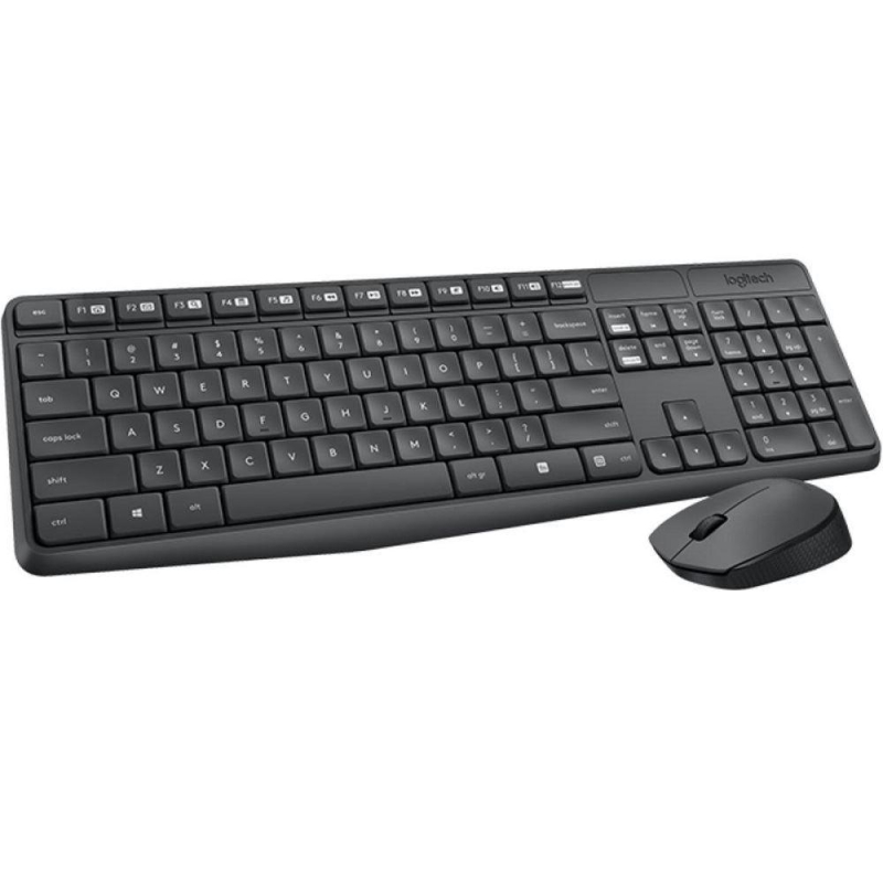 Набор клавиатура+мышь Logitech MK235, беспроводной, USB, черный (920-007948)