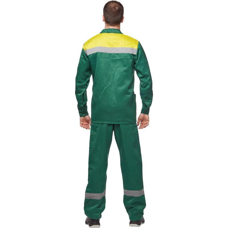Спец.одежда летняя Костюм мужской л02-КБР, куртка/брюки, зеленый/желтый (размер 64-66, рост 182-188)