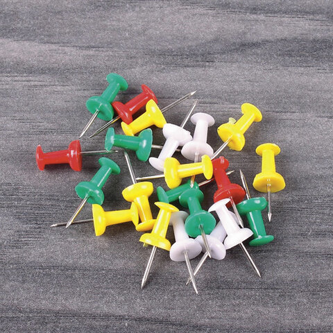Кнопки силовые Brauberg, цветные, 50шт., пластиковая упаковка (221117), 40 уп.