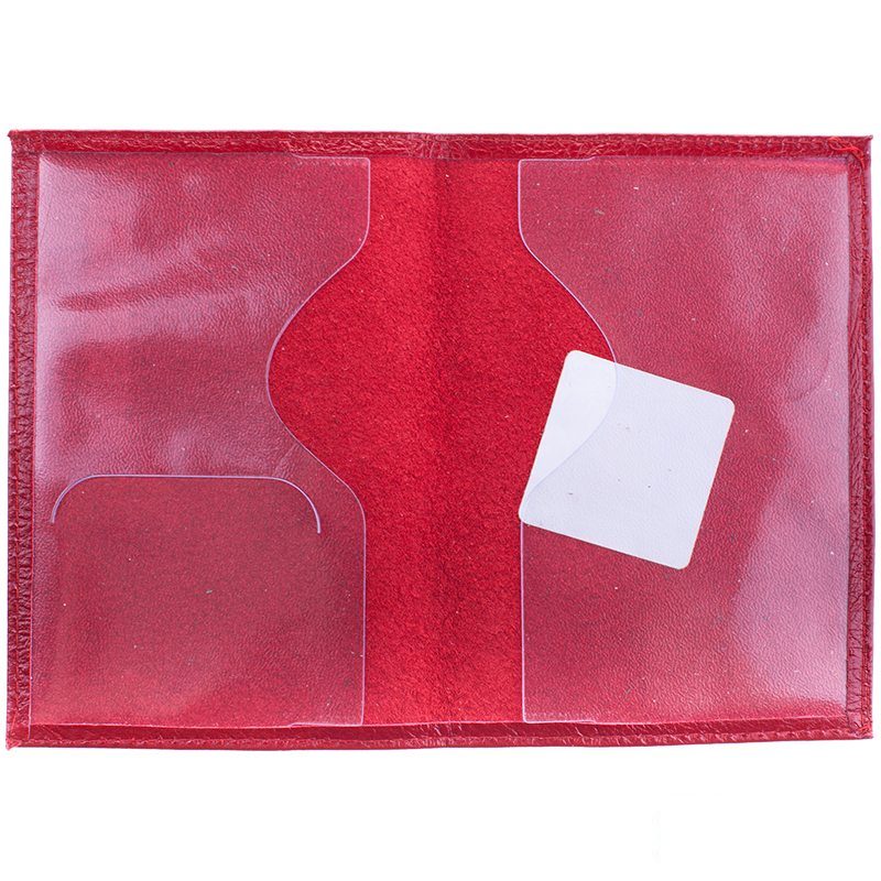 Обложка для паспорта OfficeSpace, натуральная кожа тип 1, красный (KPs_1646 / 176871), 5шт.