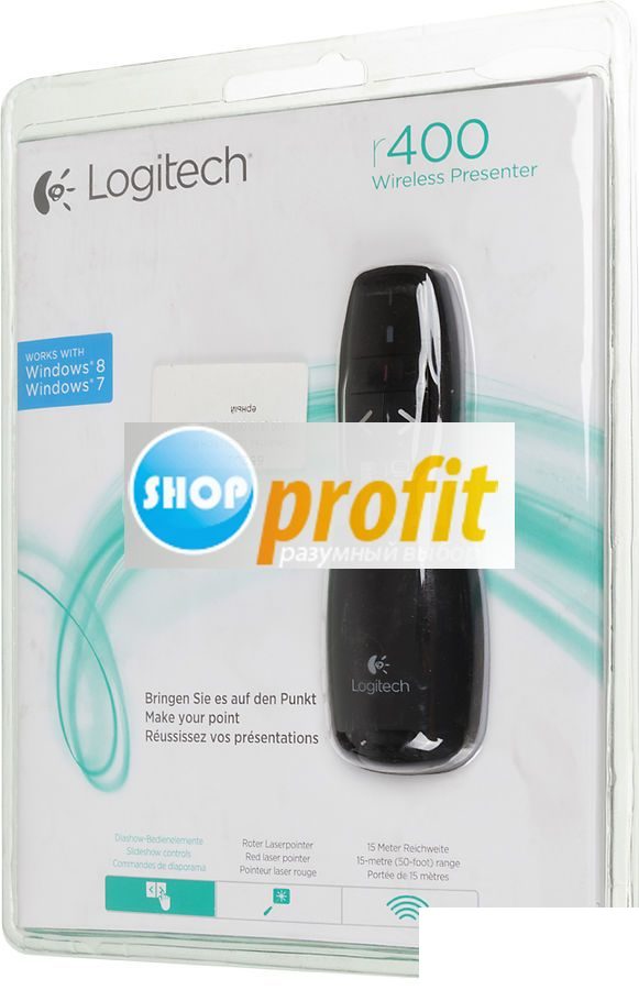 Презентер Logitech R400, черный (910-001356/910-001357)