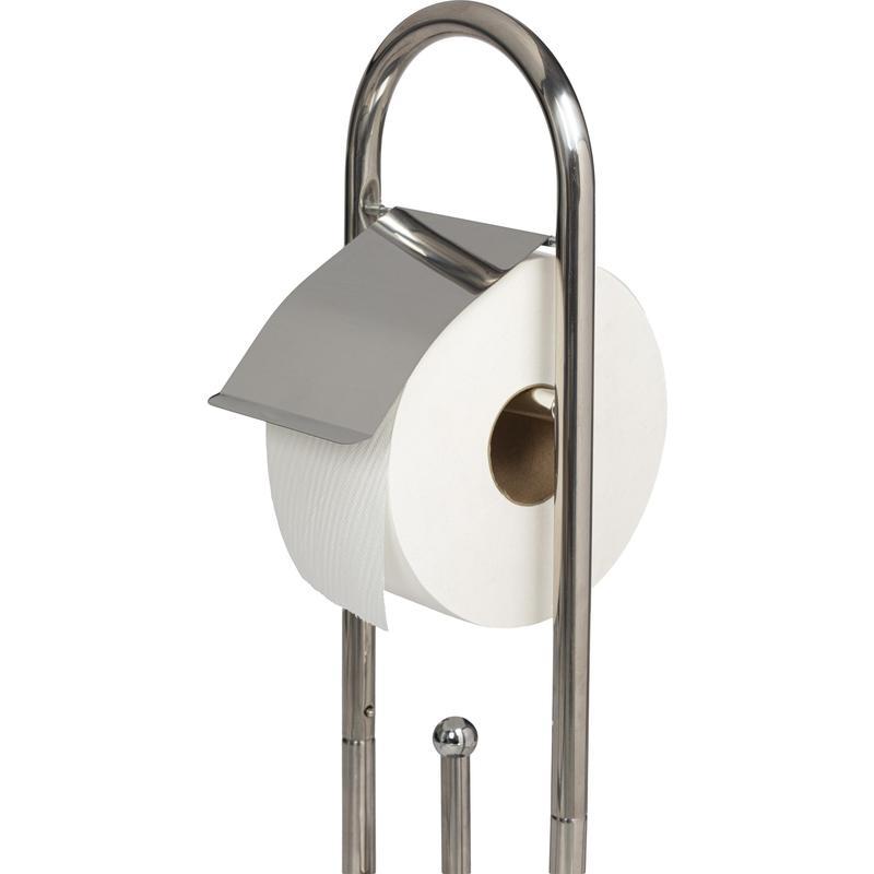 Ершик для туалета с подставкой Swensa, с держателем для туалетной бумаги, серебристый