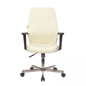 Кресло офисное Easy Chair 224 DSL PPU, кожзам черный и бежевый, пластик/металл