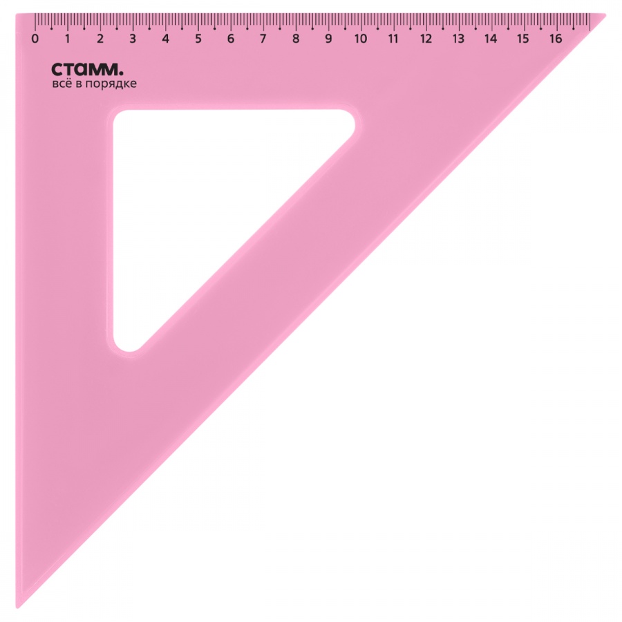 Треугольник 45°, 16см Стамм Neon Cristal, прозрачный тонированный (ТК57)