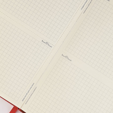 Бизнес-блокнот А6 Bruno Visconti, 100 листов, клетка, твердая обложка, балакрон, открытие вверх, красный (3-104/04)