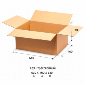 Короб картонный 610x400x330мм, картон бурый Т-24, 10шт.