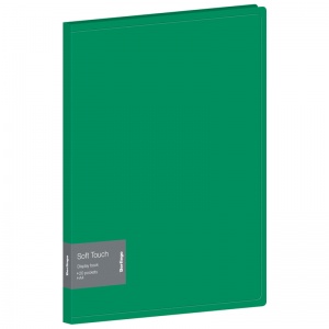 Папка файловая 20 вкладышей Berlingo Soft Touch (А4, 17мм, 700мкм, пластик) зеленая (DB4_20983)