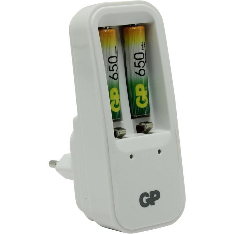 Зарядное устройство GP PowerBank PB410 (650 mAh, Ni-MH) 2 отсека AA/AAA (+2 аккумулятора ААА, 650mAh) (PB410GS65-2CR2)