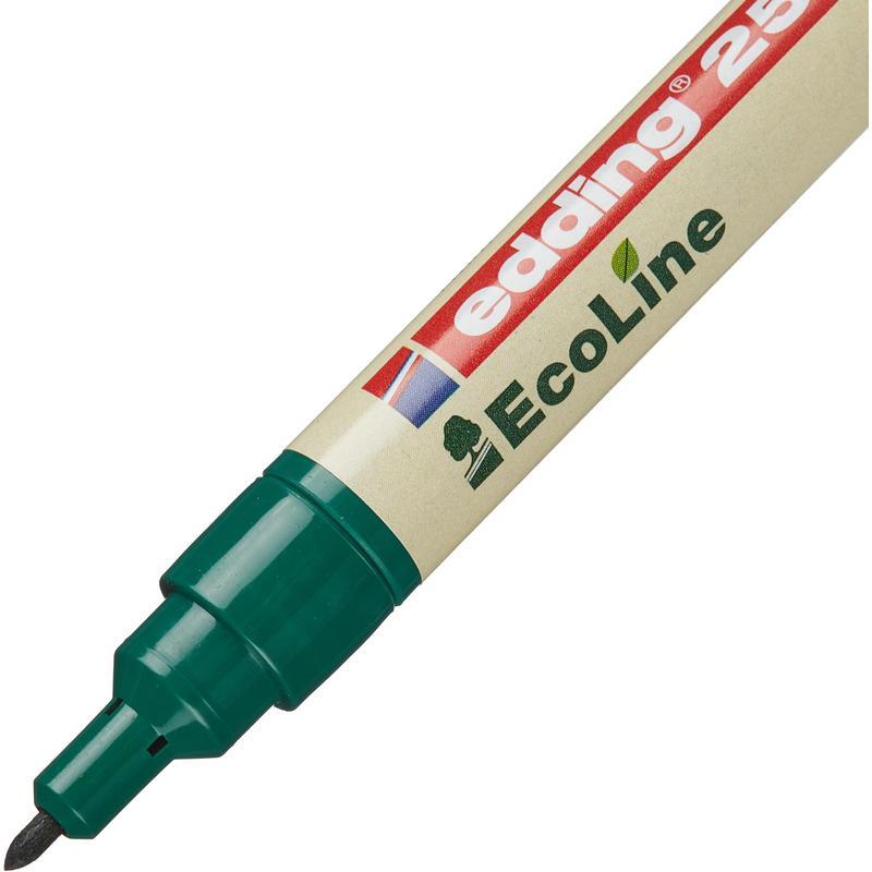 Маркер перманентный (нестираемый) Edding EcoLine 25/4 (1мм, круглый наконечник) зеленый