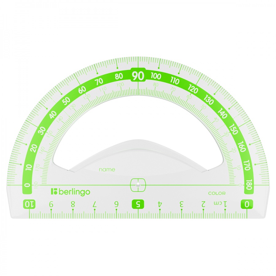 Транспортир 10см, 180° Berlingo Color, цветной (PT_30010)