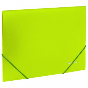 Папка на резинках пластиковая Brauberg Neon (А4, 500мкм, до 300 листов) неоновый зеленый (227460)