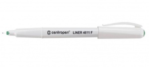 Ручка капиллярная Centropen Liner (0.3мм, трехгранный захват, корпус белый) зеленая (4611/1З)