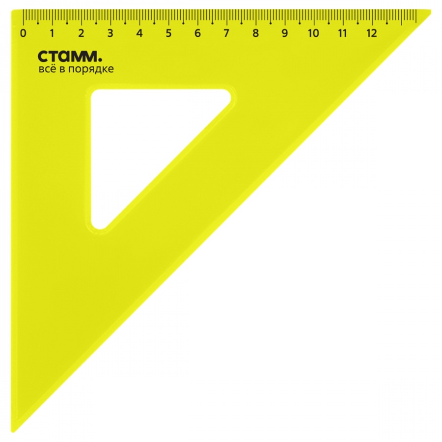 Треугольник 45°, 12см Стамм Neon Cristal, прозрачный тонированный (ТК44), 320шт.