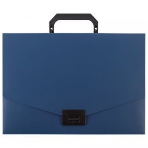 Папка-портфель Staff (А4, 320х225х36мм, без отделений, пластик) синий, 6шт. (229240)